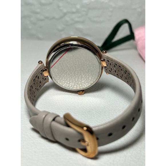 Kate Spade Holland Mandala Watch Gold Pink Crystals Leather Strap Womens Analog - Picture 3 of 8